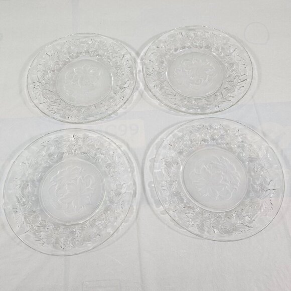 Fantasia Princess House Crystal & Frosted Bottom Dessert Appetizer Plates - 4 - Picture 1 of 15